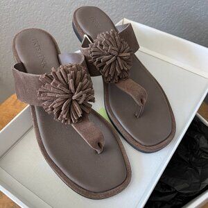 NWB Iris & Ink Women's Chocolate Brown Suede Sandals Size 39